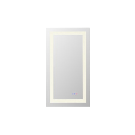 Elegant Lighting Riven 36"W x 20"H Rectangular Flat Frameless Wall Mounted Bathroom Mirror with Lighting White