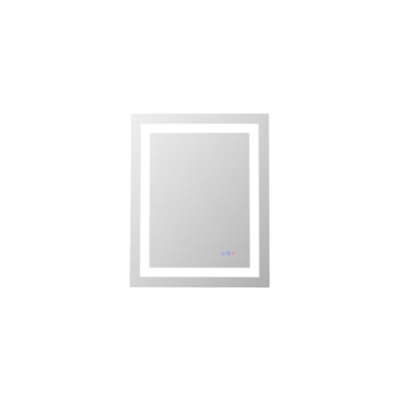 Elegant Lighting Riven 30"W x 24"H Rectangular Flat Frameless Wall Mounted Bathroom Mirror with Lighting White