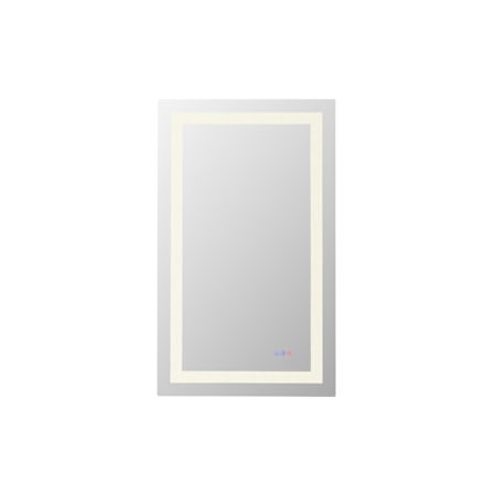 Elegant Lighting Riven 40"W x 24"H Rectangular Flat Frameless Wall Mounted Bathroom Mirror with Lighting White