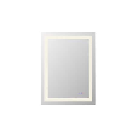 Elegant Lighting Riven 36"W x 27"H Rectangular Flat Frameless Wall Mounted Bathroom Mirror with Lighting White
