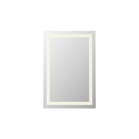 Elegant Lighting Riven 40"W x 27"H Rectangular Flat Frameless Wall Mounted Bathroom Mirror with Lighting White