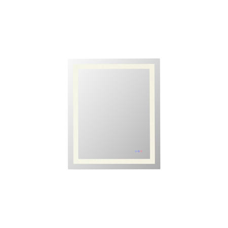 Elegant Lighting Riven 36"W x 30"H Rectangular Flat Frameless Wall Mounted Bathroom Mirror with Lighting White