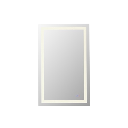 Elegant Lighting Riven 48"W x 30"H Rectangular Flat Frameless Wall Mounted Bathroom Mirror with Lighting White