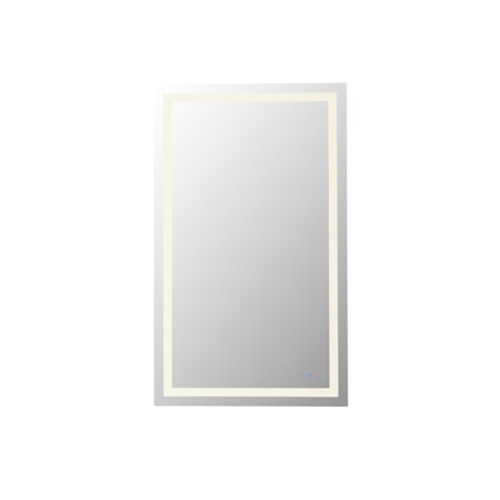 Elegant Lighting Riven 60"W x 36"H Rectangular Flat Frameless Wall Mounted Bathroom Mirror with Lighting White