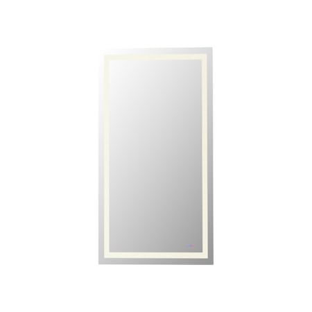 Elegant Lighting Riven 72"W x 36"H Rectangular Flat Frameless Wall Mounted Bathroom Mirror with Lighting White