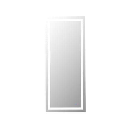 Elegant Lighting Riven 72"W x 42"H Rectangular Flat Frameless Wall Mounted Bathroom Mirror with Lighting White