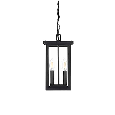 Elegant Lighting Venango 2 Light 7" Wide Outdoor Mini Pendant Black