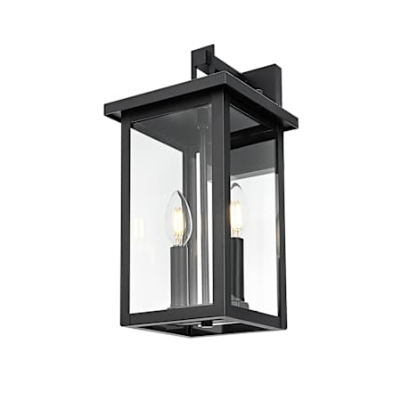Elegant Lighting Venango 2 Light 15" Tall Outdoor Wall Sconce Black