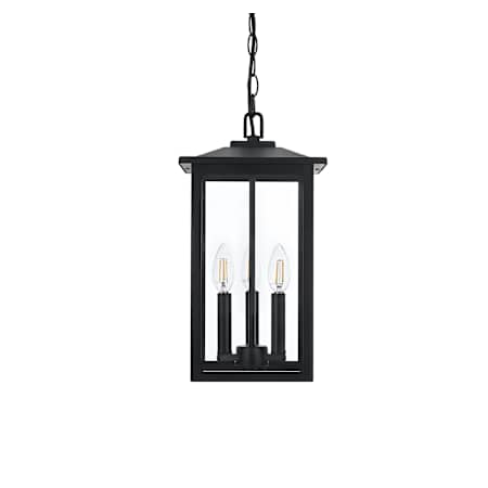Elegant Lighting Carlisle 3 Light 9" Wide Outdoor Mini Pendant Black