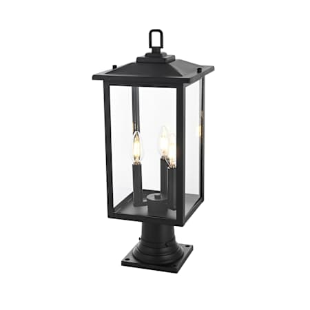 Elegant Lighting Carlisle 3 Light 22" Tall Post Light Black