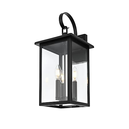 Elegant Lighting Carisle 3 Light 20" Tall Outdoor Wall Sconce Black