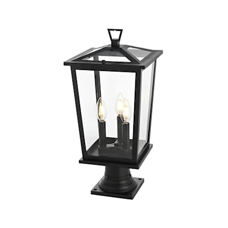 Elegant Lighting Cayman 3 Light 21" Tall Post Light Black