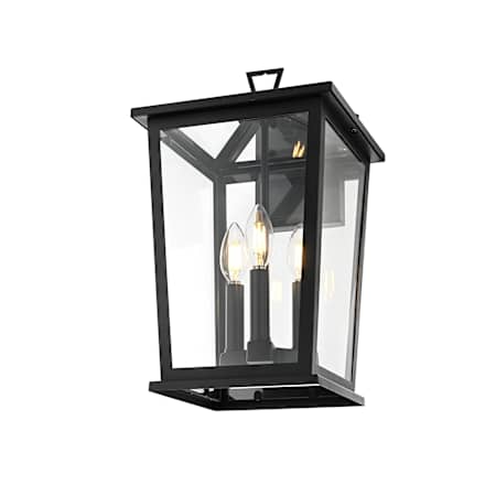 Elegant Lighting Cayman 3 Light 16" Tall Outdoor Wall Sconce Black