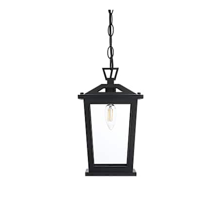 Elegant Lighting Berks 7" Wide Outdoor Mini Pendant Black