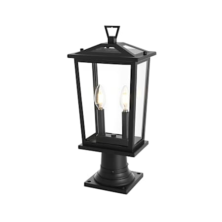 Elegant Lighting Berks 2 Light 20" Tall Post Light Black