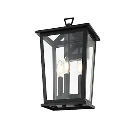 Elegant Lighting Berks 3 Light 16" Tall Outdoor Wall Sconce Black