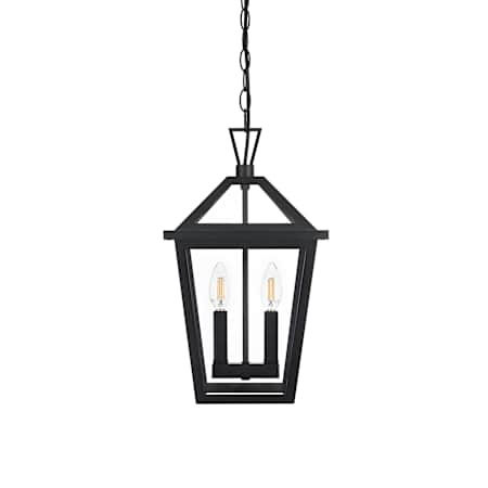 Elegant Lighting Frankford 2 Light 10" Wide Outdoor Pendant Black