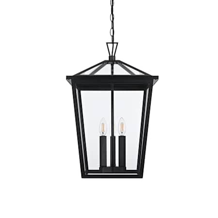 Elegant Lighting Oxford 3 Light 14" Wide Outdoor Pendant Black