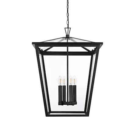 Elegant Lighting Oxford 4 Light 20" Wide Outdoor Pendant Black