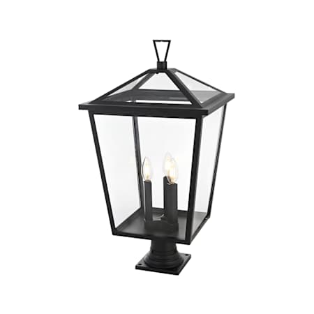 Elegant Lighting Oxford 3 Light 28" Tall Post Light Black