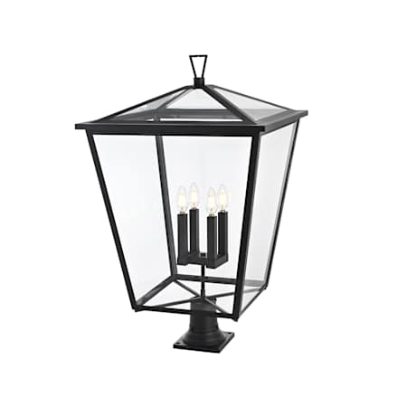 Elegant Lighting Oxford 4 Light 33" Tall Post Light Black
