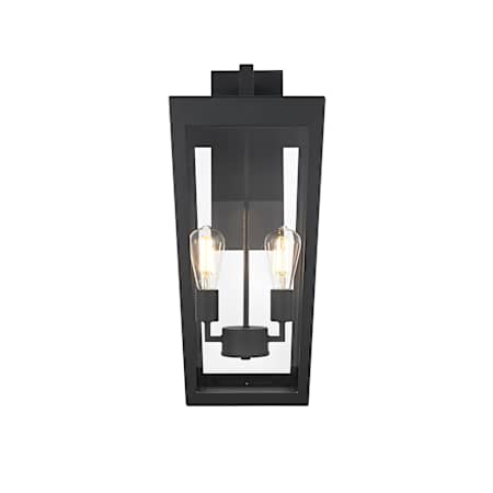 Elegant Lighting William 2 Light 24" Tall Outdoor Wall Sconce Black