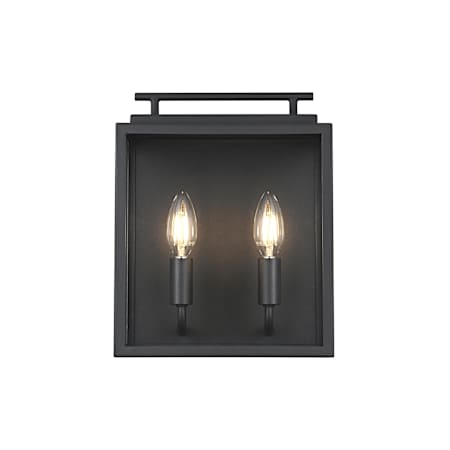 Elegant Lighting Valentin 2 Light 12" Tall Outdoor Wall Sconce Black