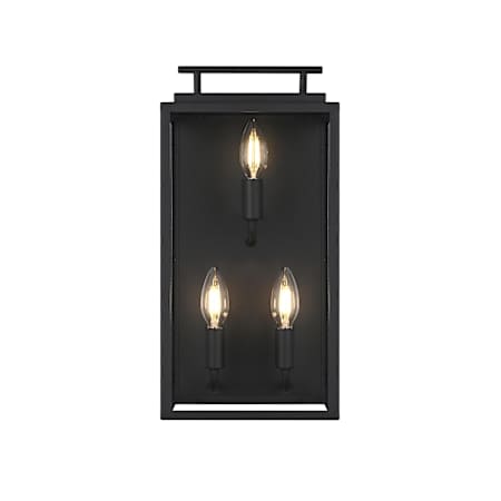 Elegant Lighting Valentin 3 Light 17" Tall Outdoor Wall Sconce Black