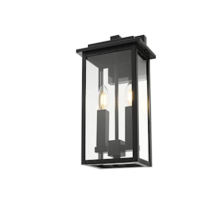 Elegant Lighting Kaysen 2 Light 15" Tall Outdoor Wall Sconce Black