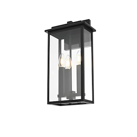 Elegant Lighting Kaysen 3 Light 18" Tall Outdoor Wall Sconce Black