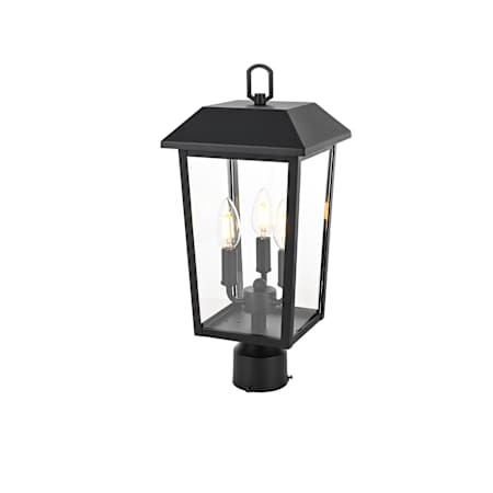 Elegant Lighting Riggs 3 Light 18" Tall Post Light Black