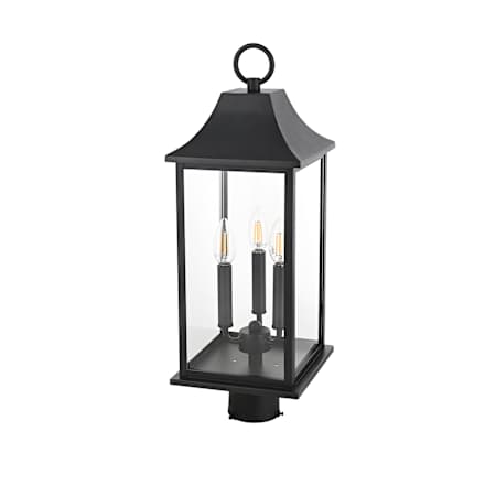 Elegant Lighting Shepard 3 Light 24" Tall Post Light Black