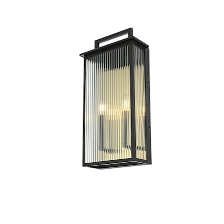 Elegant Lighting Kannon 2 Light 23" Tall Outdoor Wall Sconce Black