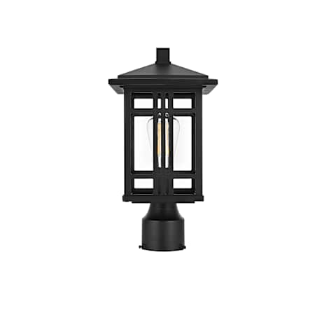 Elegant Lighting Harley 15" Tall Post Light Black