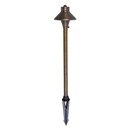 Elegant Lighting Single Chanterelle 12V Center Mount Path Light Antique Brass