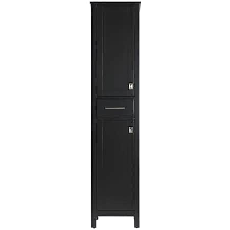 Elegant Lighting Irene 72" x 16" MDF and Wood Free Standing Bathroom Linen Tower Black