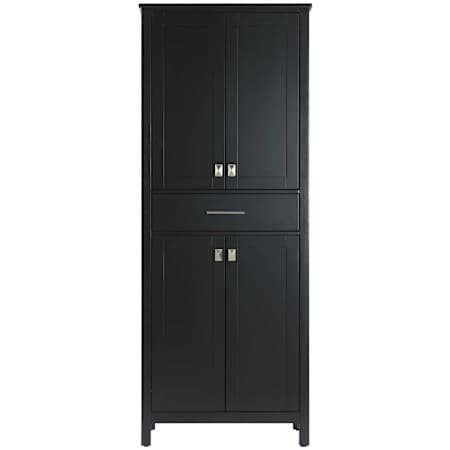 Elegant Lighting Irene 72" x 28" MDF and Wood Free Standing Bathroom Linen Tower Black