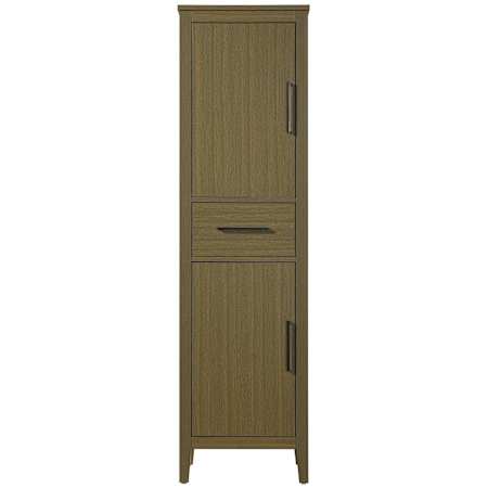 Elegant Lighting Millie 72" x 20" MDF and Wood Free Standing Bathroom Linen Tower with 2 Doors Chestnut Brown