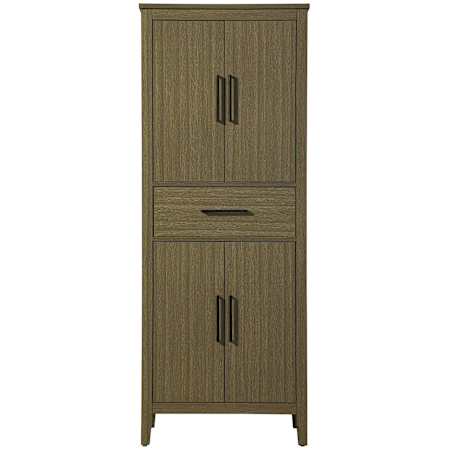 Elegant Lighting Millie 72" x 28" MDF and Wood Free Standing Bathroom Linen Tower with 4 Doors Chestnut Brown