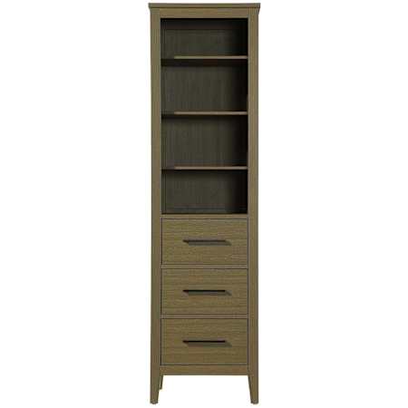 Elegant Lighting Millie 72" x 20" MDF and Wood Free Standing Bathroom Linen Tower Chestnut Brown