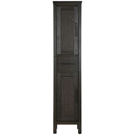 Elegant Lighting Alina 72" x 16" MDF and Wood Free Standing Bathroom Linen Tower with 2 Doors Chocolate Oak
