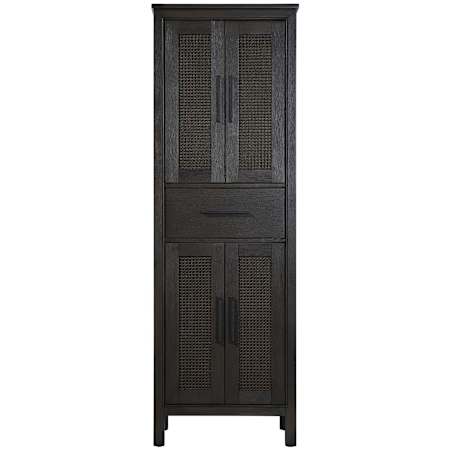Elegant Lighting Alina 72" x 24" MDF and Wood Free Standing Bathroom Linen Tower with 4 Doors Chocolate Oak