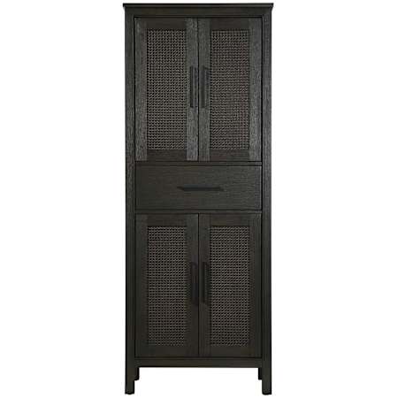 Elegant Lighting Alina 72" x 28" MDF and Wood Free Standing Bathroom Linen Tower with 4 Doors Chocolate Oak