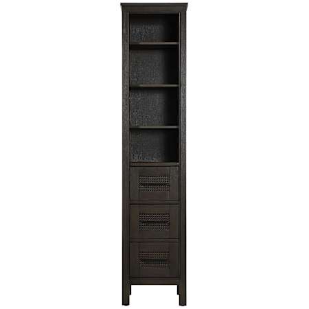 Elegant Lighting Alina 72" x 16" MDF and Wood Free Standing Bathroom Linen Tower Chocolate Oak
