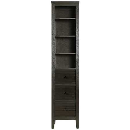 Elegant Lighting Blakely 72" x 16" MDF and Wood Free Standing Bathroom Linen Tower Chocolate Oak