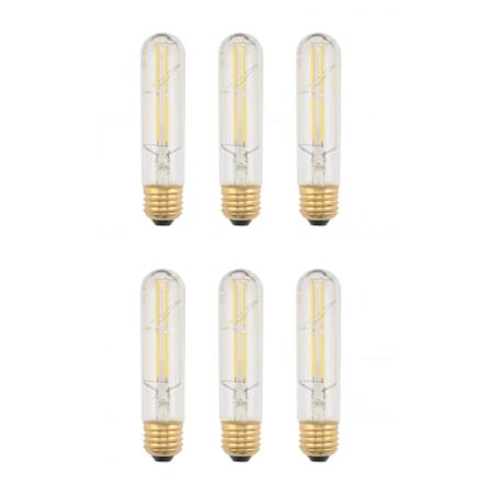 Elegant Lighting Pack of (6) 6 Watt Dimmable T10 Medium (E26) LED Bulbs- 550 Lumens, 3000K, and 80CRI Clear