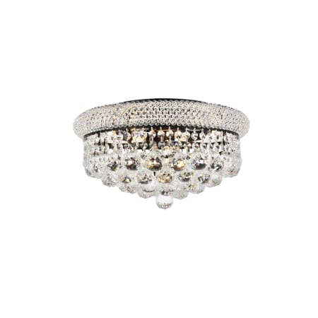 Elegant Lighting Primo 8 Light 16" Wide Flush Mount Waterfall Ceiling Fixture with Clear Royal Cut Crystals Black