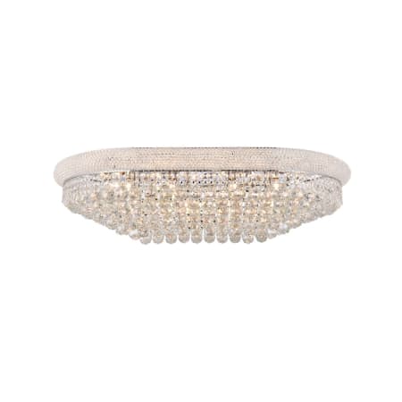 Elegant Lighting Primo 24 Light 40" Wide Flush Mount Waterfall Ceiling Fixture with Clear Royal Cut Crystals Chrome