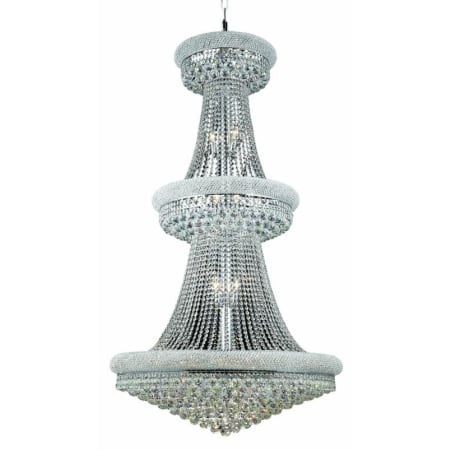 Elegant Lighting Primo 32 Light 36" Wide Crystal Empire Chandelier with Clear Royal Cut Crystals Chrome