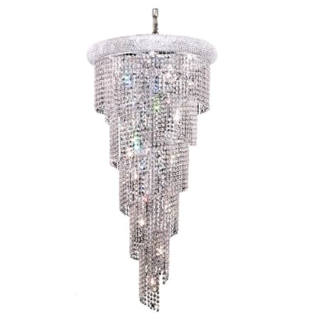 Elegant Lighting Spiral 18 Light 22" Wide Crystal Chandelier with Clear Royal Cut Crystals Chrome